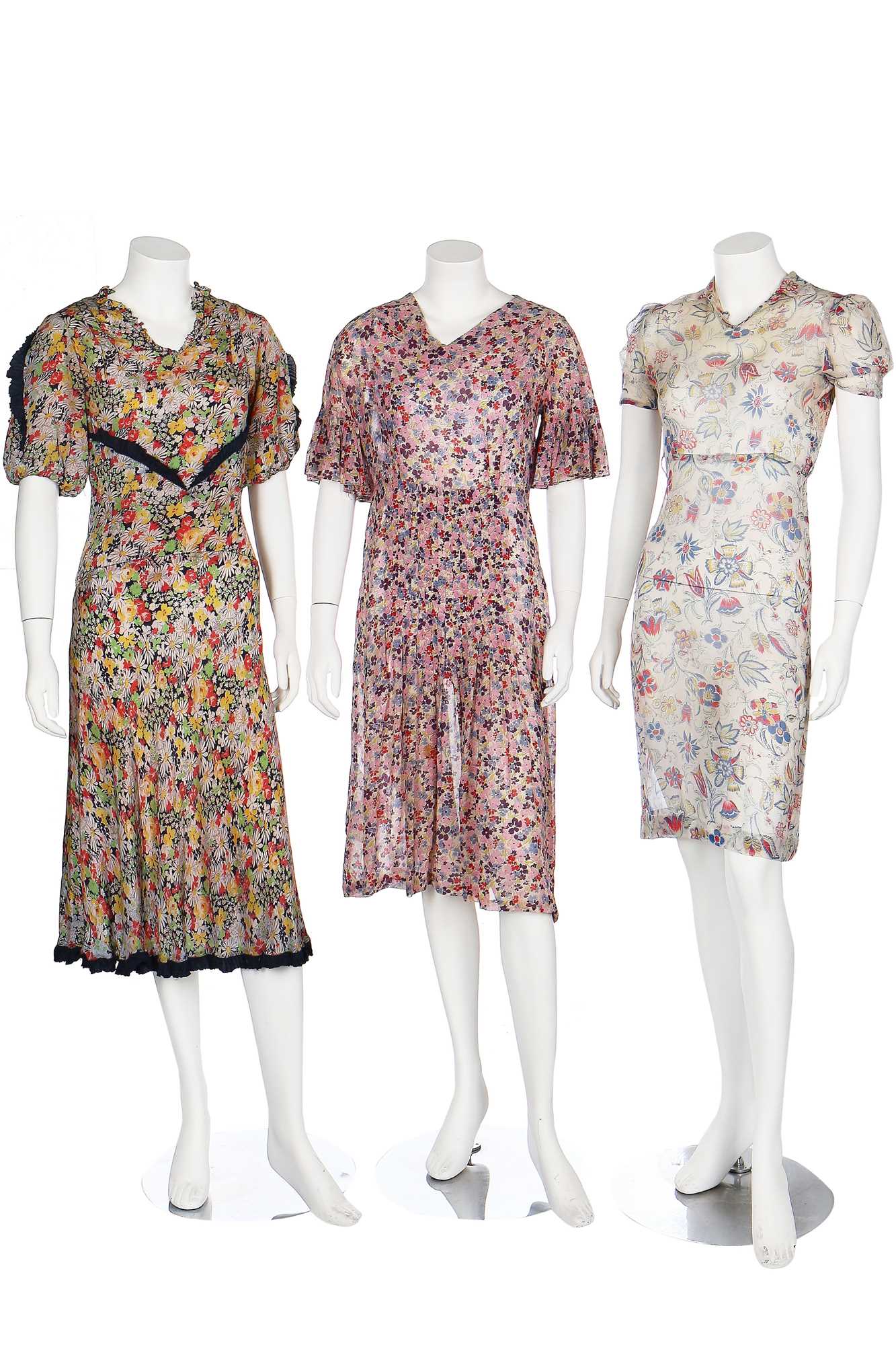 Lot 51 - Eleven summer day dresses, 1930s,